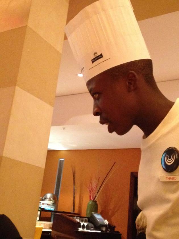 Thabo in his chef's hat